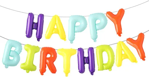 Miniatura 10 de Globos de cumpleaños con texto en inglés «Happy Birthday», de papel de aluminio para decoración (idioma español no garantizado), Azul Start