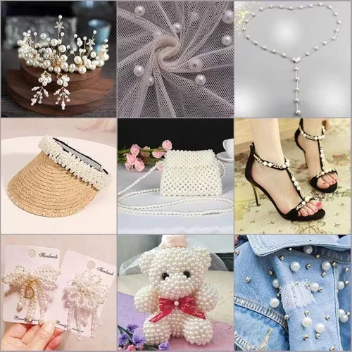 Miniatura 6 de 4000 cuentas de perlas blancas de 0.118 pulgadas, 0.117 pulgadas, 0.178 pulgadas, perlas blancas redondas con agujeros para costura, manualidades