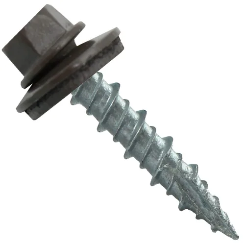 Miniatura 80 de Tornillos para techo de metal: (250) 10 x 1 sin pintura galvanizados con cabeza hexagonal para techo de chapa. Tornillos autoiniciados de metal