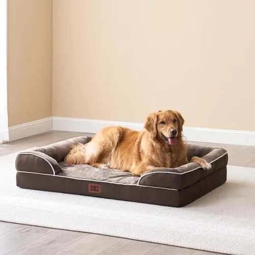 Miniatura 232 de EHEYCIGA – Cama ortopédica impermeable para perros pequeños, de espuma viscoelástica tipo caja de huevos, con bordes elevados y base antideslizante