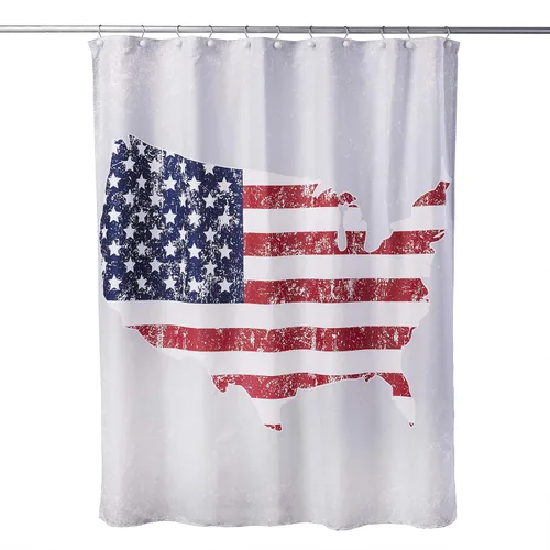 Cortina de ducha SKL Home patriótica del 4 de julio, orgullo americano, 70" x 72", multicolor