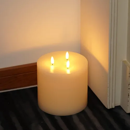 Miniatura 6 de Amagic Velas sin llama extra grandes de 6 x 6 pulgadas con 3 mechas, velas a pilas con control remoto y temporizadores, velas LED de pilar de 6