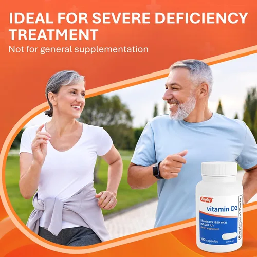 Miniatura 5 de Rugby Vitamina D3 50,000 UI (1250 mcg) - Suplemento de vitamina D de alta potencia para huesos, dientes e inmunidad, 100 cápsulas