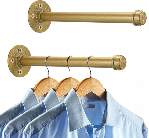 Miniatura 17 de Sumnacon 2 Piezas Barra de Ropa de Tubo Industrial de 5.9 Pulgadas – Perchero de Metal Rústico de Servicio Pesado con Tornillos, Soporte para Ropa