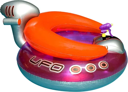 Swimline ORIGINAL Flotador inflable de OVNI en forma de nave espacial para piscina con láser de flujo constante y pistola de agua para niños |