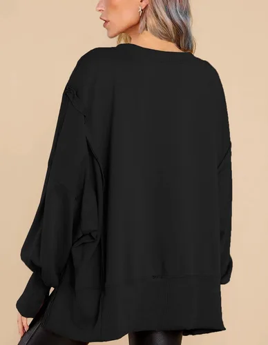 Miniatura 4 de BWQ Women's Oversized Sweatshirt Crew Neck Long Sleeve Shirts Pullover Long Sleeve Tops
