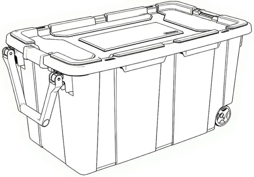 Miniatura 2 de Contenedores de almacenamiento modernos de plástico y metal con tapa para el hogar, 40 galones, contenedores de almacenamiento industriales