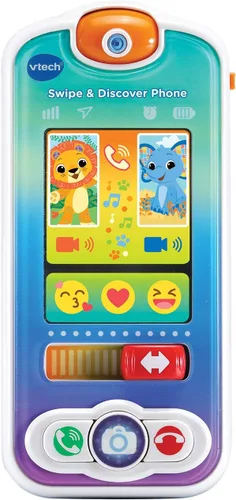 Miniatura 4 de VTech Desliza y descubre el teléfono, teléfono de juego para bebés niñas y niños, juguete interactivo con luces y sonidos, juguetes de teléfono