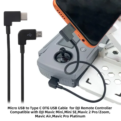 Miniatura 9 de cablecc Cable de datos OTG de control remoto Tipo-C a Micro USB Compatible con Fotografía Aérea FPV Mavic Pro Platinum Mavic Pro RC Accesorios