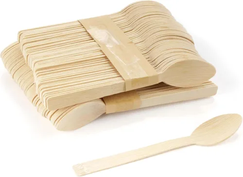 Miniatura 6 de Bulk Pack - Utensilios de chapa de bambú para cenas, catering, 50