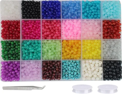 Miniatura 26 de 848 cuentas redondas de cristal agrietado – 0.236 pulgadas, 0.315 pulgadas, 0.394 pulgadas, 0.394 pulgadas, jade artificial para hacer joyas