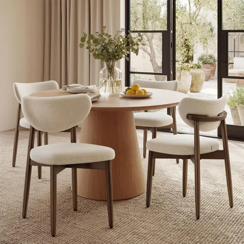 Miniatura 9 de VASAGLE Juego de 2 sillas de comedor de madera, sillas de cocina tapizadas con patas de madera maciza, respaldo curvado ergonómico, mango integrado