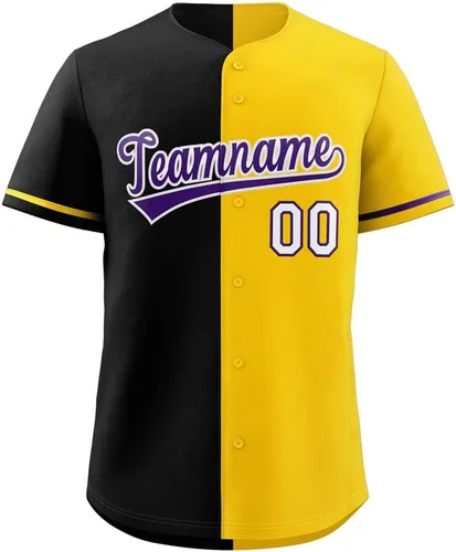 Miniatura 24 de Camiseta de béisbol dividida personalizada con botones y número de nombre cosido personalizado para hombres/mujeres/niños
