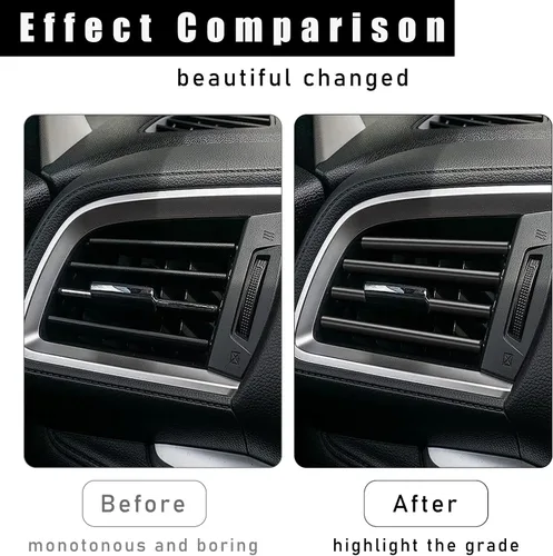 Miniatura 5 de Kewucn 20 PCS Tiras Decorativas para Rejillas de Aire Acondicionado de Automóvil, Decoración de Rejillas de Aire Impermeable y Flexible para Auto