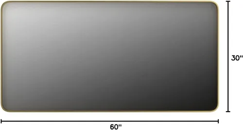 Miniatura 8 de TokeShimi - Espejo rectangular para tocador de baño de 60 x 30 pulgadas con marco de metal mate color dorado cepillado para pared, sin oxidación