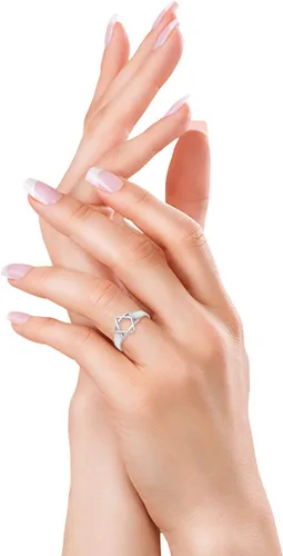 Miniatura 5 de Blue Apple Co. Anillo de estrella judía de plata de ley 925 con estrella de David Judaism
