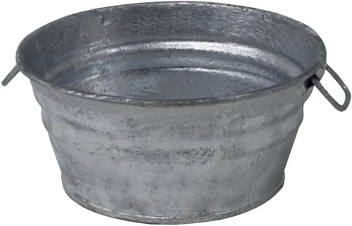 Miniatura 2 de Behrens 101LFT 1 Qt. Tina Baja Plana de Acero Galvanizado en Caliente, Plateado