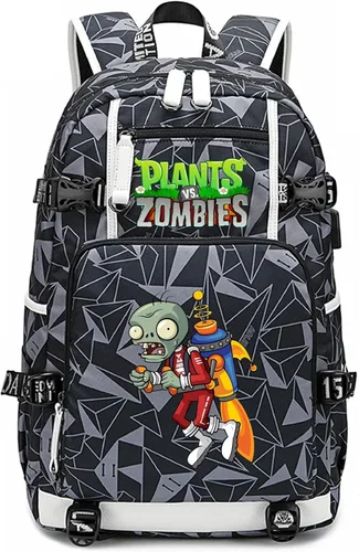 Miniatura 22 de ISaikoy Game Plants vs. Zombies - Mochila de hombro para libros, mochila escolar, color gris, Gris 15, Mochilas Daypack