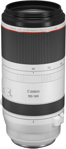 Canon RF100-500mm F4.5-7.1 L IS USM Lens, lente de zoom súper teleobjetivo, compatible con cámaras sin espejo de la serie EOS R, blanco