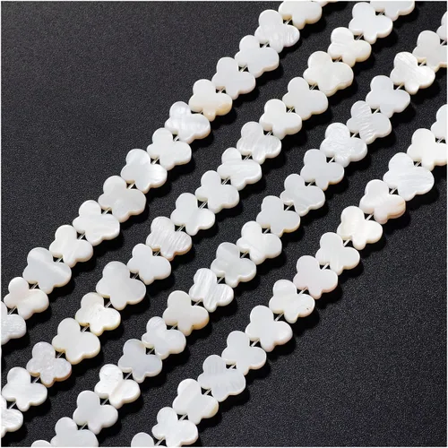 Miniatura 11 de Firstmeet 160 cuentas de madreperla natural de 0.236 pulgadas (0.236 in), cuentas redondas para hacer joyas, collares, pulseras y aretes