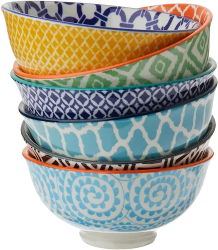 Chelsea - Juego de 6 cuencos de porcelana multiusos de 4.75 pulgadas, cuencos pequeños para servir aperitivos, salsas, nueces, condimentos y más,