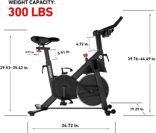 Miniatura 2 de Bicicleta fija de ejercicio DeerRun, bicicleta de ciclismo interior con freno de pastilla/magnética ajustable, bicicleta estacionaria