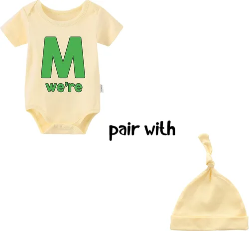 Miniatura 2 de Traje de trillizos para bebé, Yes We Are Triplets, recién nacido, gemelos, mameluco OMG con gorro