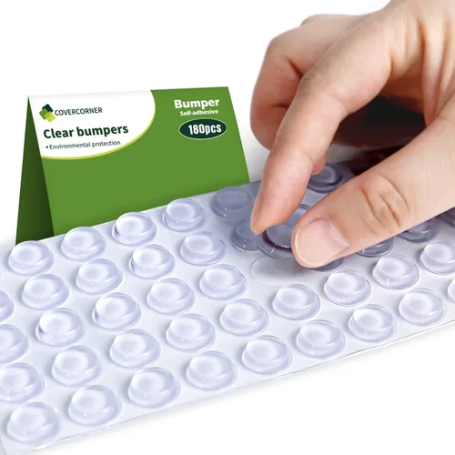 Miniatura 7 de Parachoques de puerta de gabinete de súper alta viscosidad -250 piezas de almohadillas adhesivas transparentes de 1/2 pulgada de diámetro