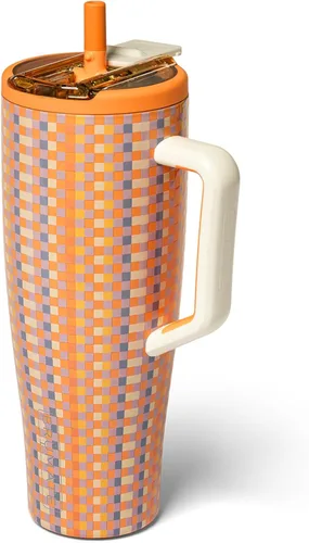 Miniatura 75 de BrüMate Era Flip - Vaso de 30 onzas con tapa con pajilla cubierta 100 % a prueba de fugas, popote higiénico cubierto, botella de agua de acero