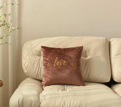 Miniatura 5 de Funda de almohada decorativa bordada con texto en inglés "I Love Us", funda de almohada de amor de 18 x 18 pulgadas, solo funda