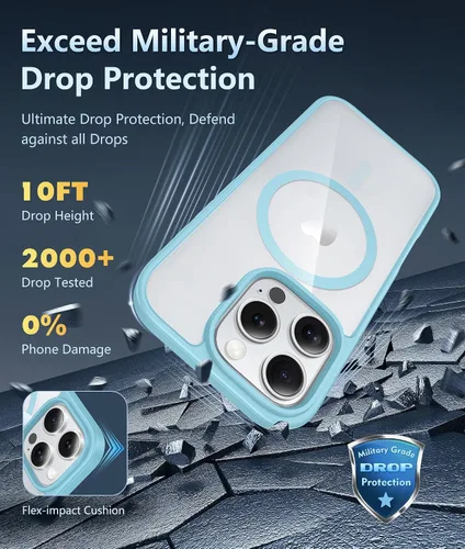 Miniatura 1528 de FNTCASE Funda para iPhone 13 Pro-Max: Fundas magnéticas transparentes compatibles con Magsafe Slim anti amarillamiento protección contra caídas