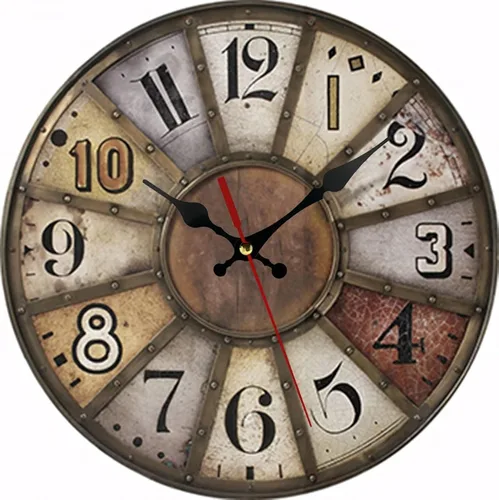 Miniatura 32 de Reloj de pared redondo de madera de 12 pulgadas, silencioso, sin tictac, de cuarzo, funciona con pilas, para oficina, cocina, dormitorio, aula
