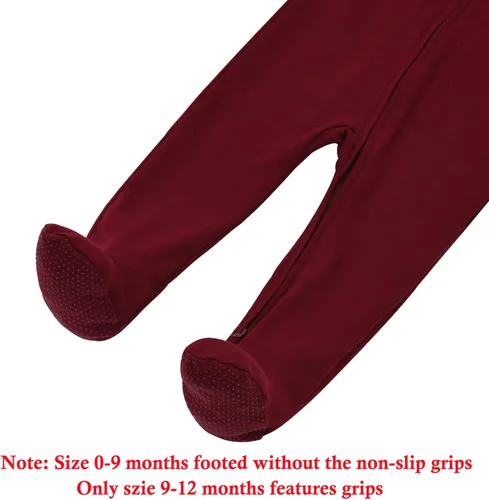 Miniatura 5 de Aablexema Pijama de bebé con puños de manopla, doble cremallera, ropa de algodón para bebés, pijamas para dormir con pies