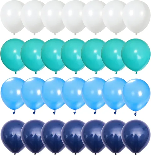 Miniatura 11 de Globos de color rojo, azul y amarillo, globos de helio de color primario de 12 pulgadas con globos de látex de confeti, globos de carnaval, circo