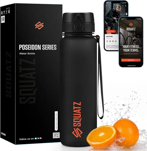 Miniatura 10 de SQUATZ Poseidon Series - Botella de agua deportiva de 78 onzas – Botella de agua deportiva de gran volumen de boca ancha para gimnasio, con hebilla