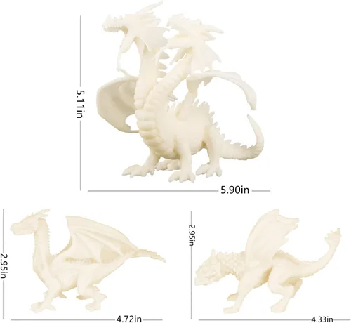 Miniatura 4 de Ferthor Fun Dragon Toys Kit de pintura de dragón, juego de manualidades para niños con juguete educativo de 13 colores para pintar tu propio regalo