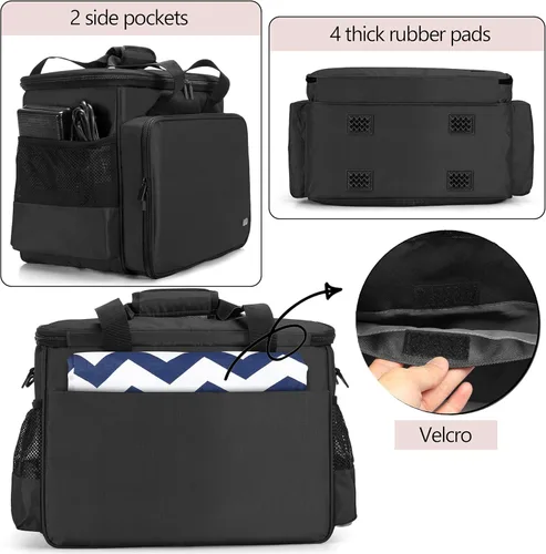 Miniatura 4 de LUXJA Bolsa de transporte para máquina de coser con almohadilla acolchada extraíble, bolsa de mano para máquina de coser y accesorios de costura