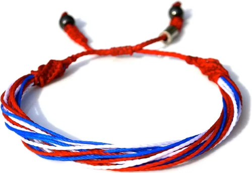 Miniatura 25 de Rumi Sumaq Pulseras de Orgullo y Bandera del País con Atadura de Tirón — Pulseras Macramé Trenzadas a Mano, Nudo de Pescado y Trenzadas Ajustables