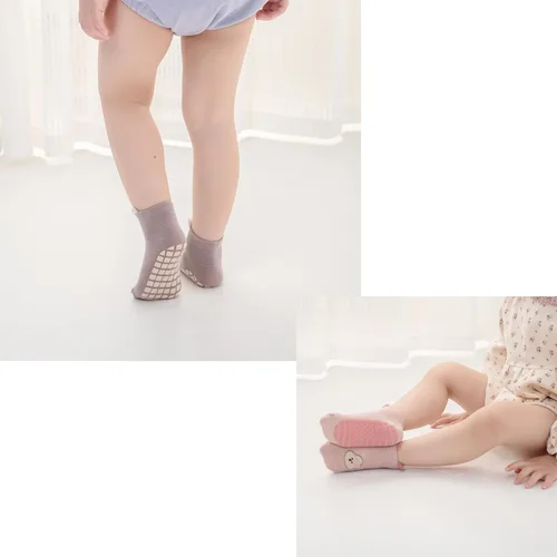 Miniatura 3 de Yeshsore - Calcetines para bebé con agarres, calcetines antideslizantes para niños pequeños, 5 pares