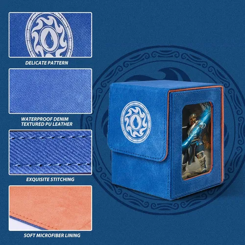 Miniatura 4 de Caja de almacenamiento de cartas Infinity Guard para MTG con pantalla para comandante para más de 100 cartas con doble funda, caja de almacenamiento