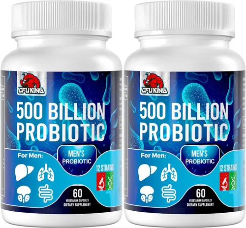 Miniatura 8 de Probióticos para hombres, 500 mil millones de UFC y 12 probióticos para hombre para la salud digestiva + 4 fibras prebióticas orgánicas