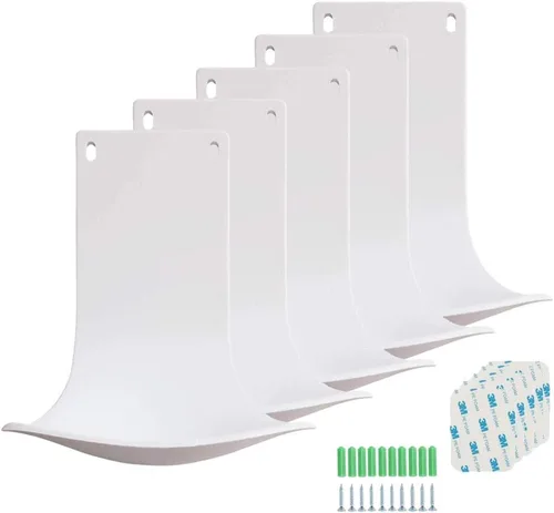 Miniatura 8 de Jefaniim Bandeja de goteo para dispensador automático de jabón, soporte de pared y dispensador de desinfectante de manos, 2 piezas, color blanco