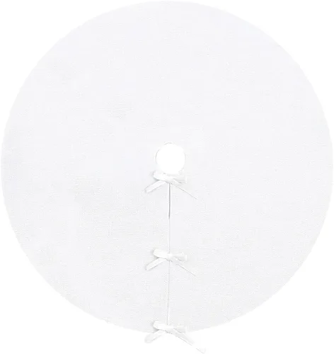 Miniatura 2 de Falda de árbol de Navidad blanca lisa de 30 pulgadas, pequeña doble capa, falda de árbol de arpillera suave para fiesta de Navidad, decoración