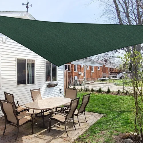 Miniatura 11 de Windscreen4less Toldo Vela de Sombra Solar Triangular de 12' x 12' x 12' Pies, Cubierta de Toldo para Exteriores, Bloqueo UV para Patio Trasero, Rojo