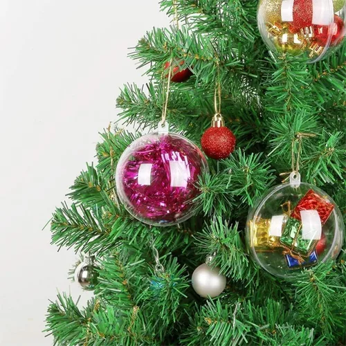 Miniatura 3 de 20 esferas transparentes rellenables de 2.36 pulgadas, plástico transparente engrosado, esférico, para decoración de árbol de Navidad y días