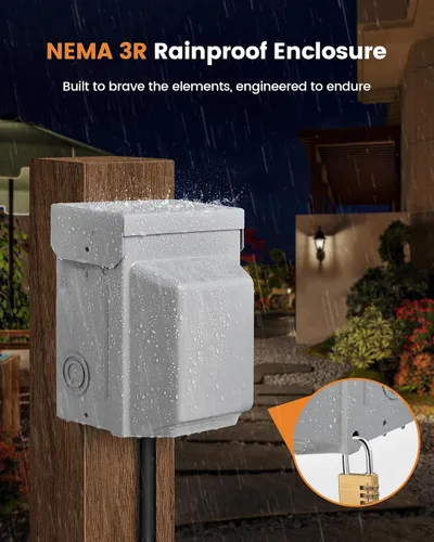 Miniatura 4 de SURAIELEC Caja de Salida Exterior, Receptáculo GFCI WRTR de 20 AMP, Recinto 3R a Prueba de Lluvia, Cubierta de Salida Eléctrica Todo Metálica