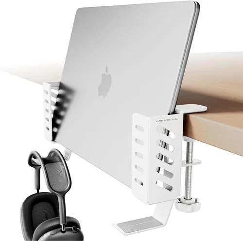 Soporte lateral de escritorio para laptop, almacenamiento lateral de escritorio, organizador de escritorio lateral sin taladros, soporte lateral