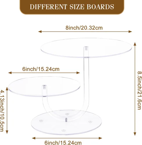 Miniatura 5 de Boxalls Soporte para pasteles de 2 niveles, elegante torre de acrílico transparente para cupcakes para bodas, cumpleaños, aniversarios, baby