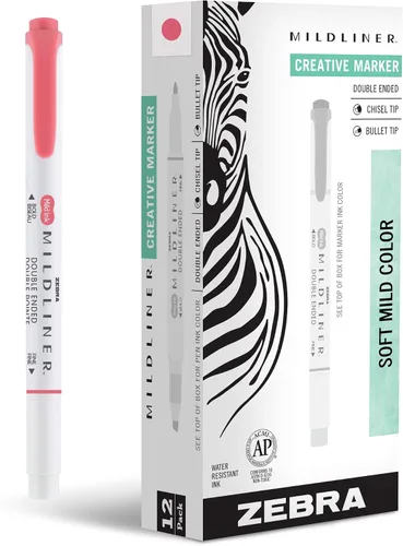 Miniatura 18 de Zebra Pen Mildliner - Resaltador de doble punta, puntas gruesas y finas, Azul