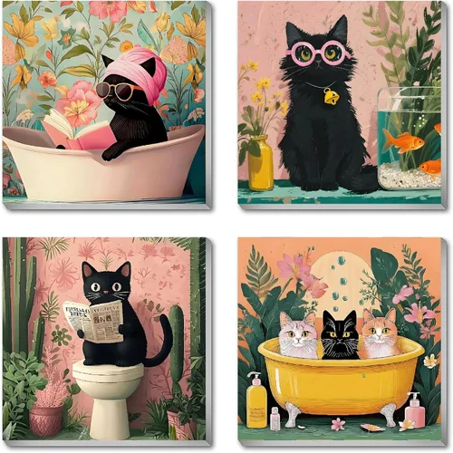 Miniatura 10 de Canrichshop Paquete de 4 Bola de Discoteca DIY Pintar por Números para Principiantes, Pintura al Óleo de Frutas Kits de Pintar por Números